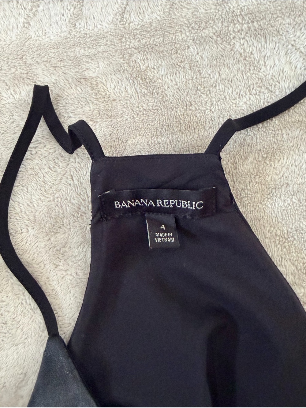 Banana Republic Black Leather Cami Tank Top Size 4 Fairy Grunge Ren Fest Minimal - Picture 2 of 13